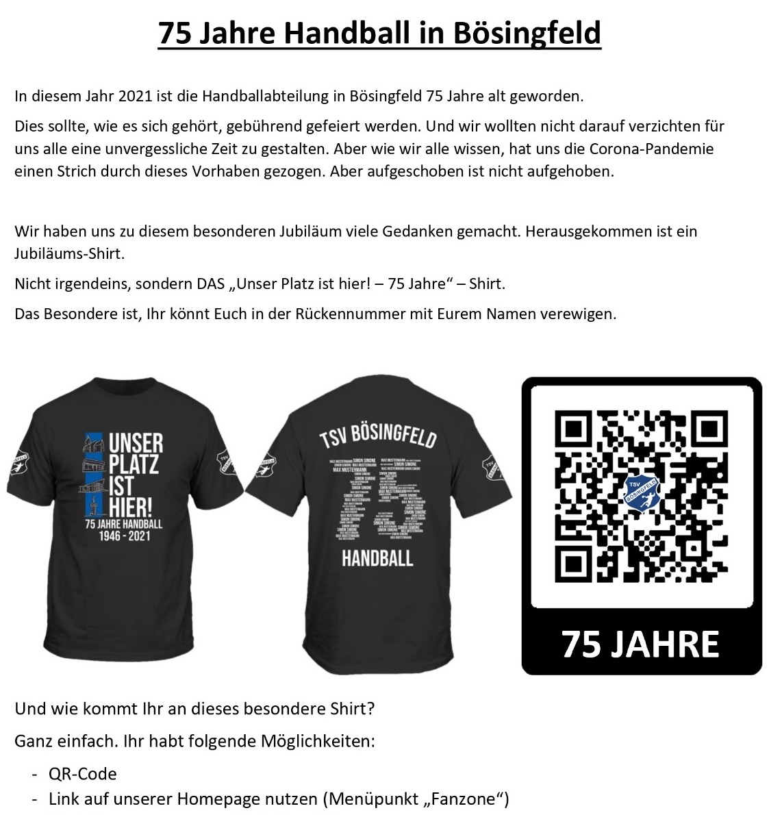 75 Jahre - Handball in Bösingfeld